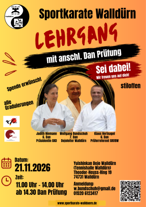 Lehrgang mit anschl. Dan Prüfung