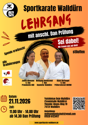 Lehrgang mit anschl. Dan Prüfung
